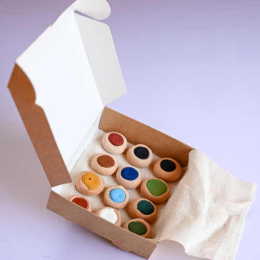 Caja 12 Colores, Cartón - Acuarelas Artesanales